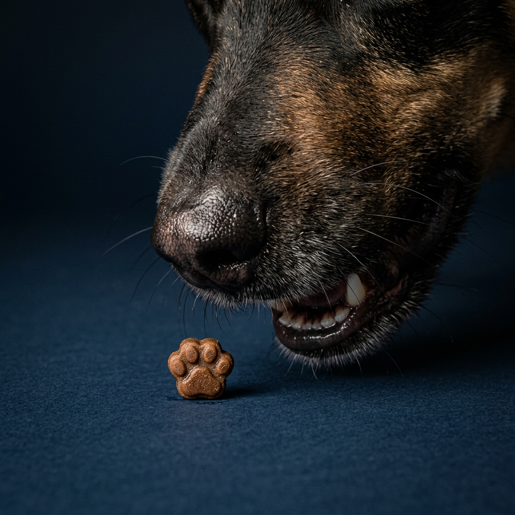 Dog taking a Pawlogy chew
