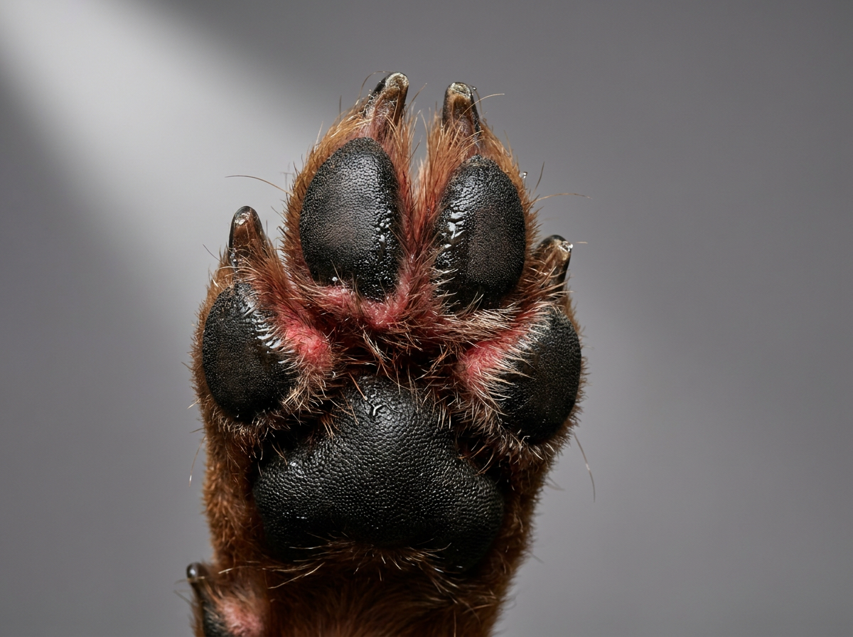 Irritated dog paw pads
