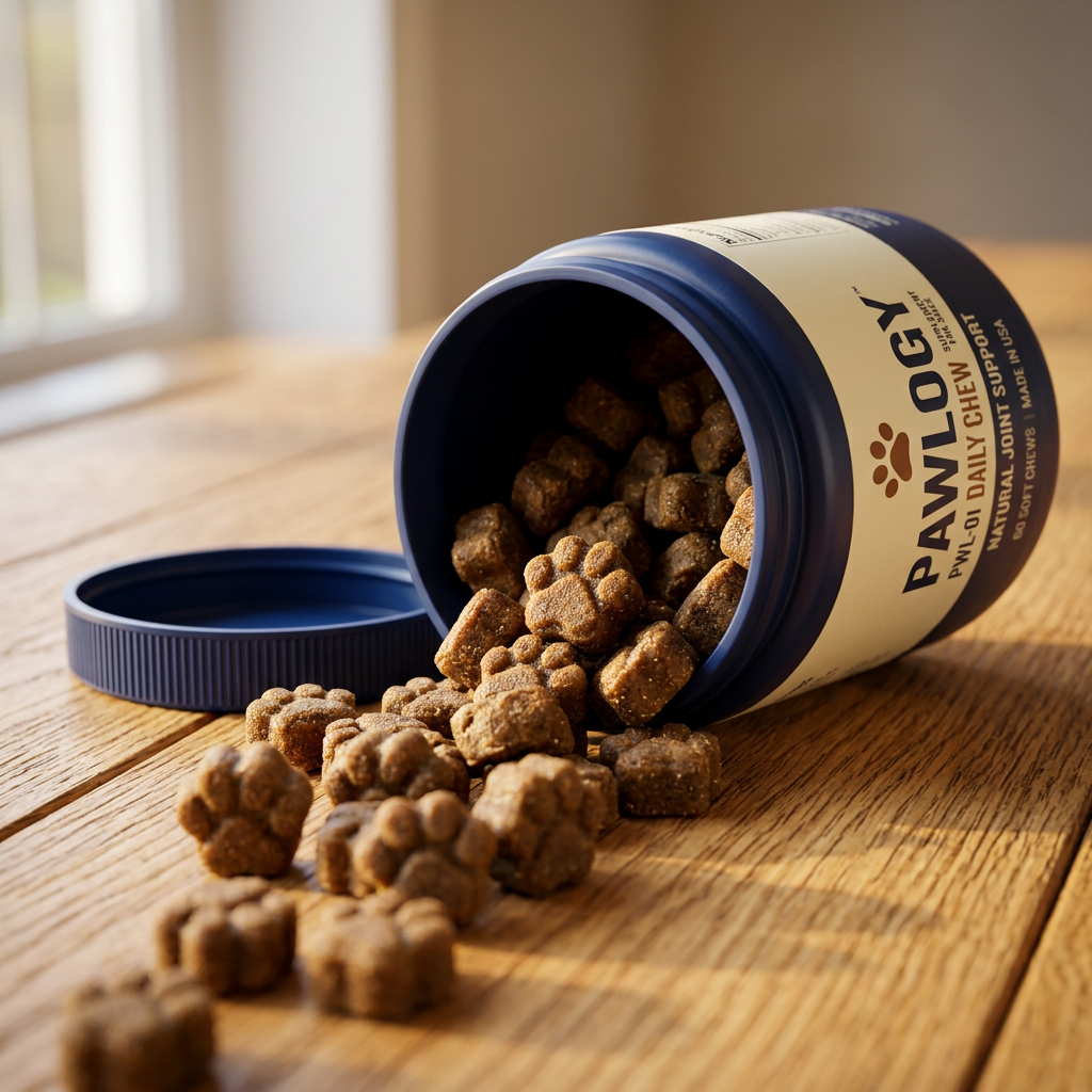 Chews spilling from jar