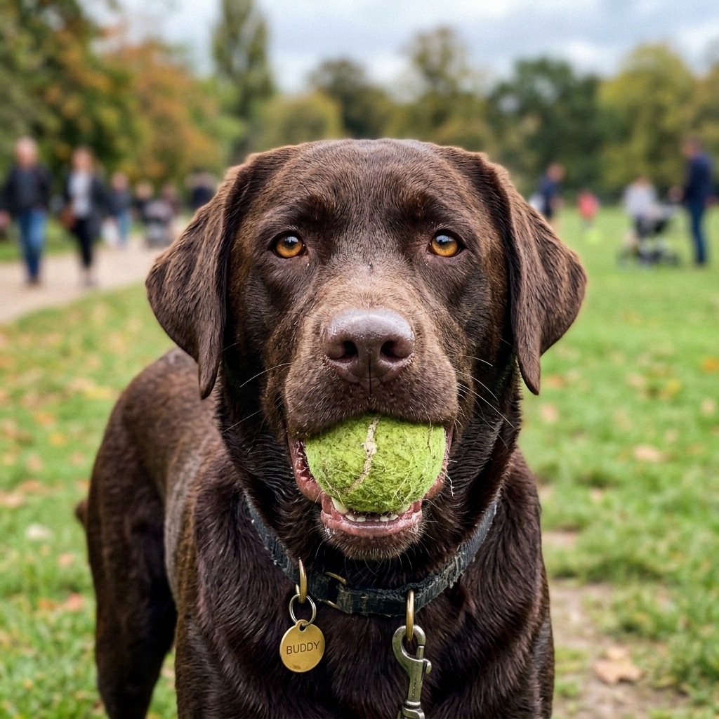 Moose the chocolate lab