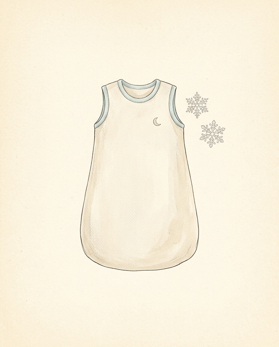 Snöbo snösoft sleep sack wearable blanket in cream with ice blue trim